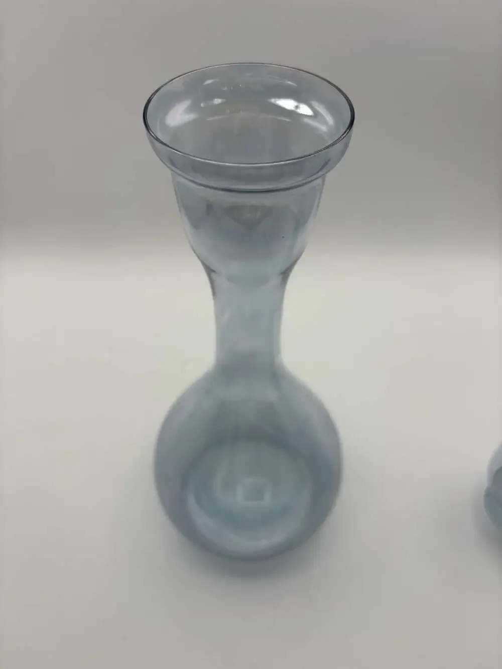 Vintage blue Decanter Art Glass Genie Bottle 60s MCM 16” Empoli Italy, Pitcher